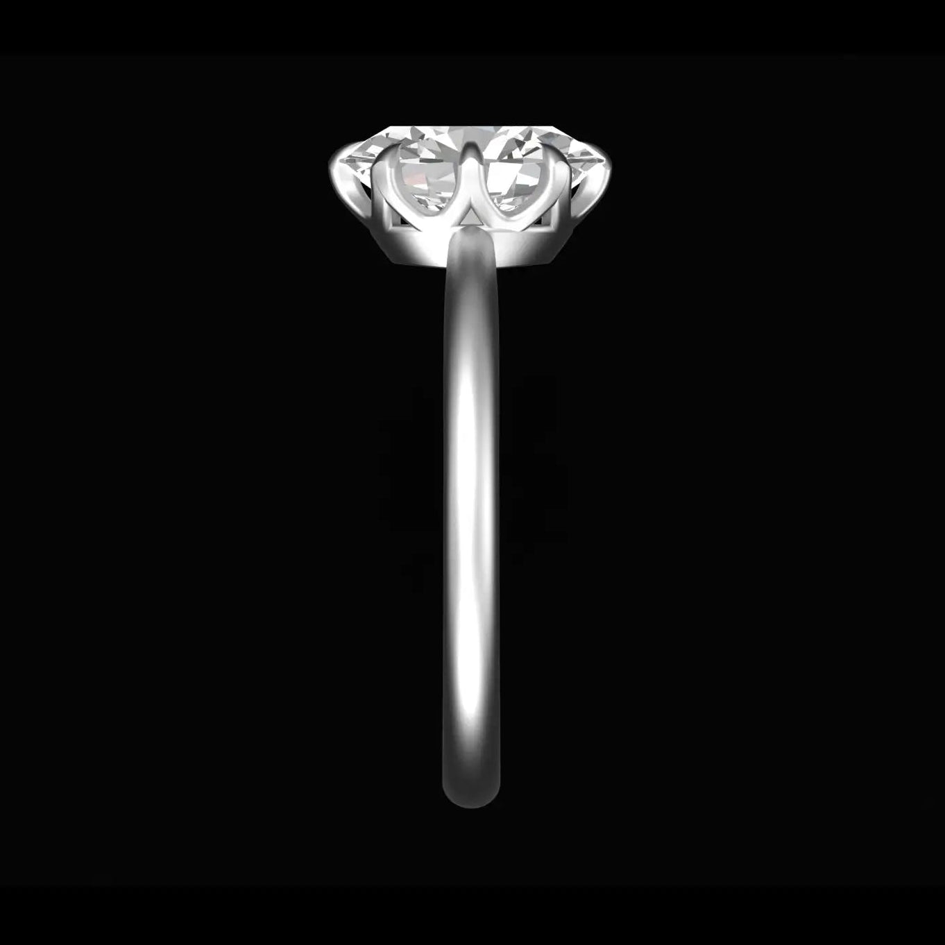 Oval old mine cut moissanite solitaire ring