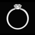 Large oval solitaire engagement ring in 10K white gold