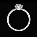 Large oval solitaire engagement ring in 10K white gold