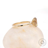 Oval dark champagne moissanite solitaire ring side profile