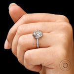 Vintage OEC lab diamond engagement ring white gold on fingure