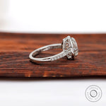 White gold bridal ring with pave side stones