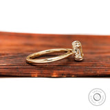 Side profile showing cathedral shoulders and raised solitaire setting
