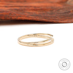 Side view of slim open cuff pavé stacking ring