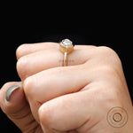 Dual finish gold engagement ring detail