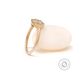 Matte and glossy yellow gold solitaire ring