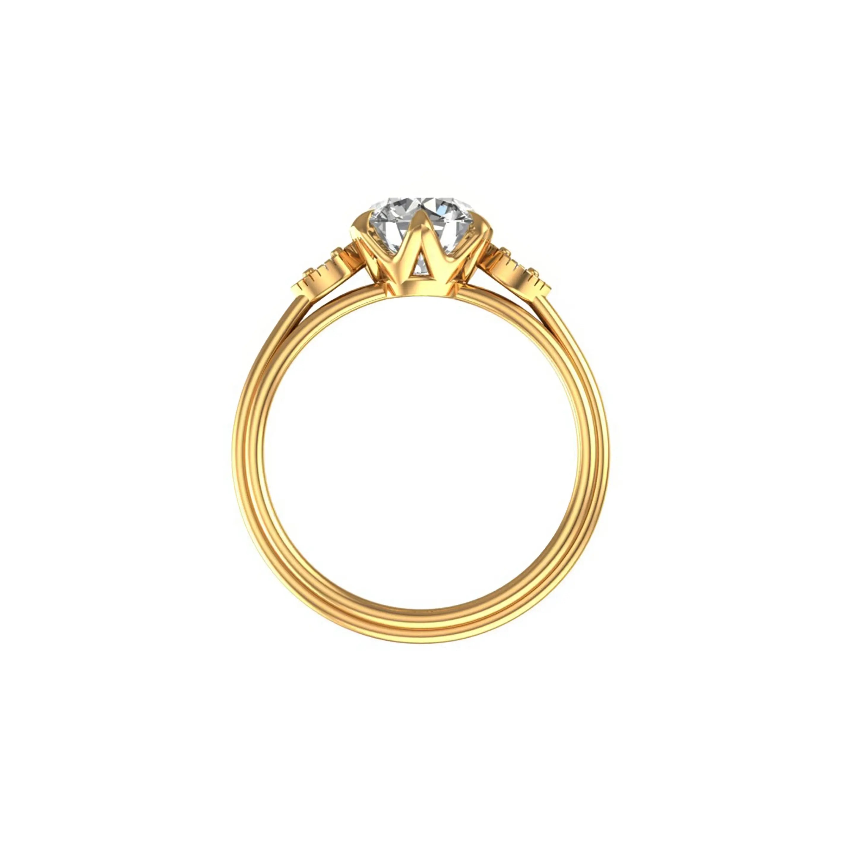 Side profile with cathedral crown prong setting