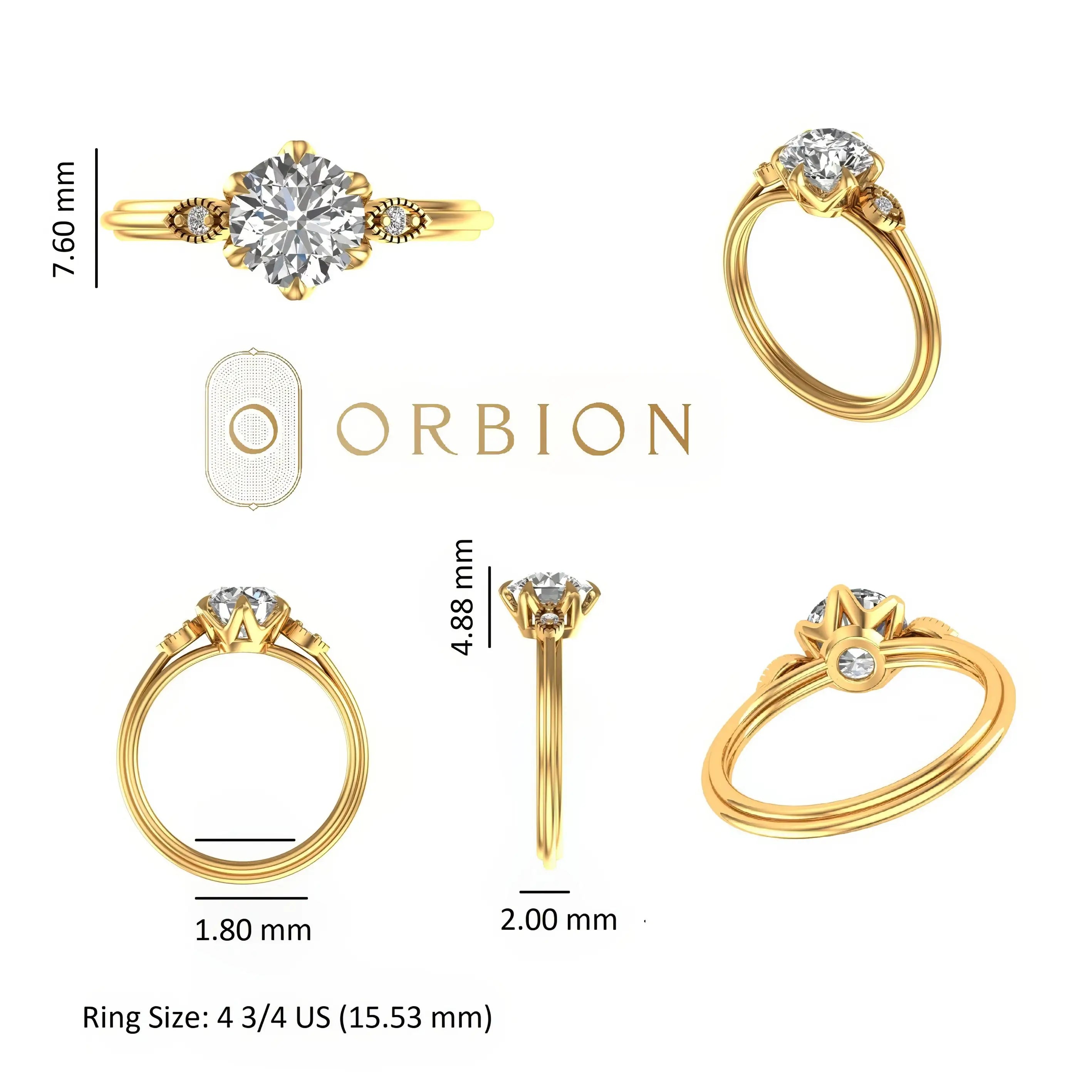 Ring measurement chart with multiple detailed views