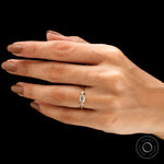 Elegant elongated cushion moissanite ring worn on hand