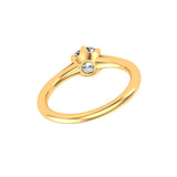 Underside angled view floral prong head with hidden bezel accent detail.