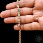 Detailed box clasp view of yellow gold tennis bracelet