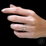 Model wearing Octavia Asscher Cut Moissanite Engagement Ring