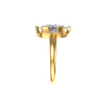 Side profile highlighting elevated tab prong crown and slim shank