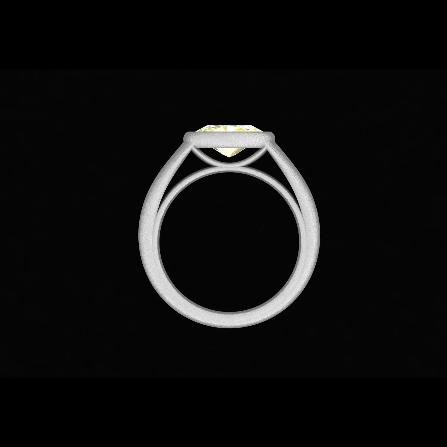 Modern east west oval lab diamond engagement ring
