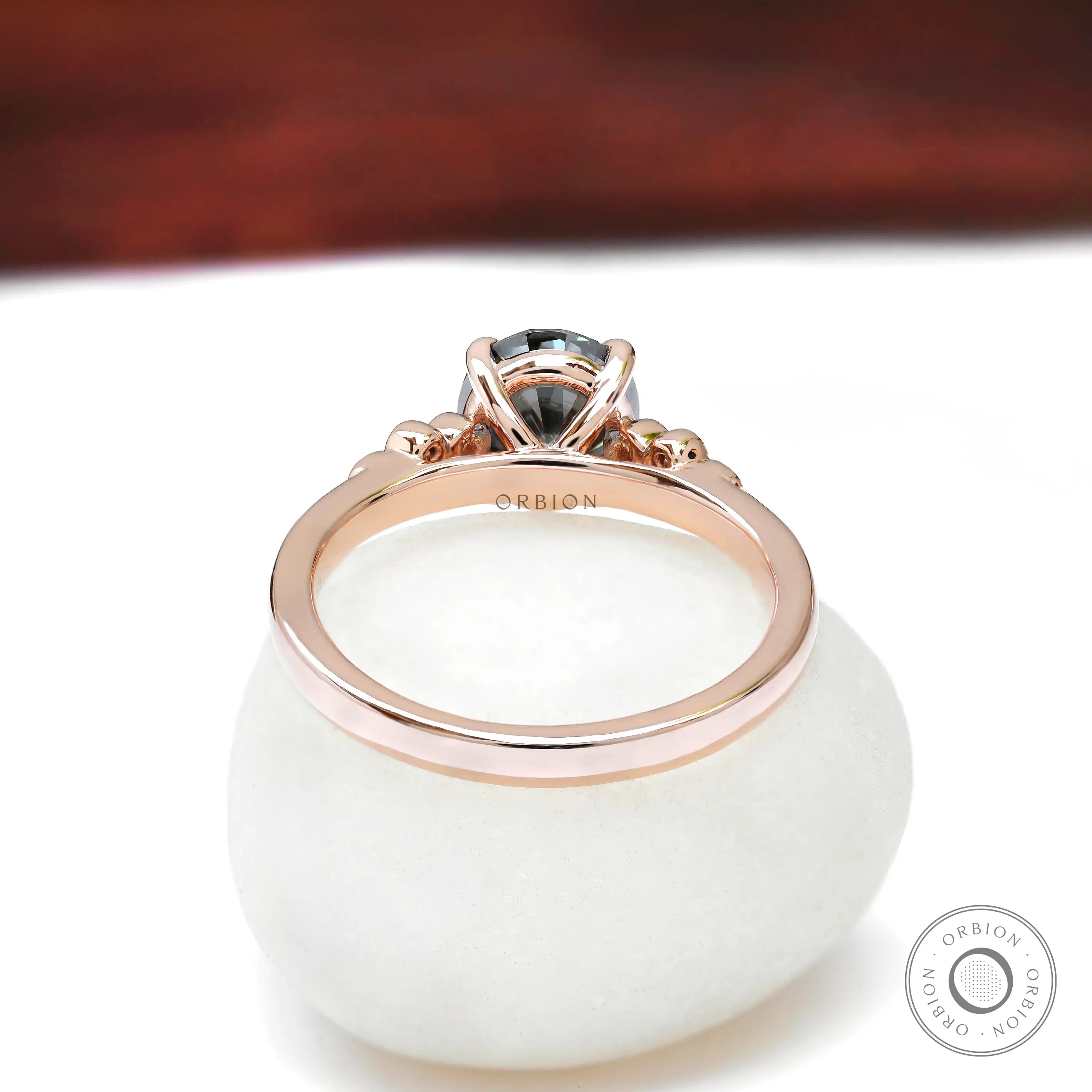 Classic round moissanite ring high polish finish
