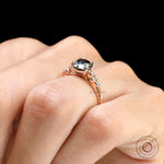 Rose gold vintage inspired moissanite engagement ring