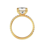 Handcrafted yellow gold engagement ring modern design