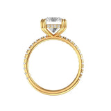 Handcrafted yellow gold engagement ring modern design