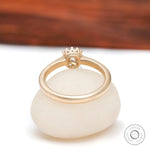 Underside gallery view of elongated cushion moissanite ring