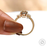 14k yellow gold emerald cut champagne moissanite cluster ring
