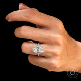 Minimalist elongated cushion halo moissanite engagement ring design