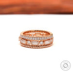 Trio wedding stack with pave, baguette, and twisted band