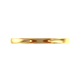Top view of open knife edge cuff wedding band