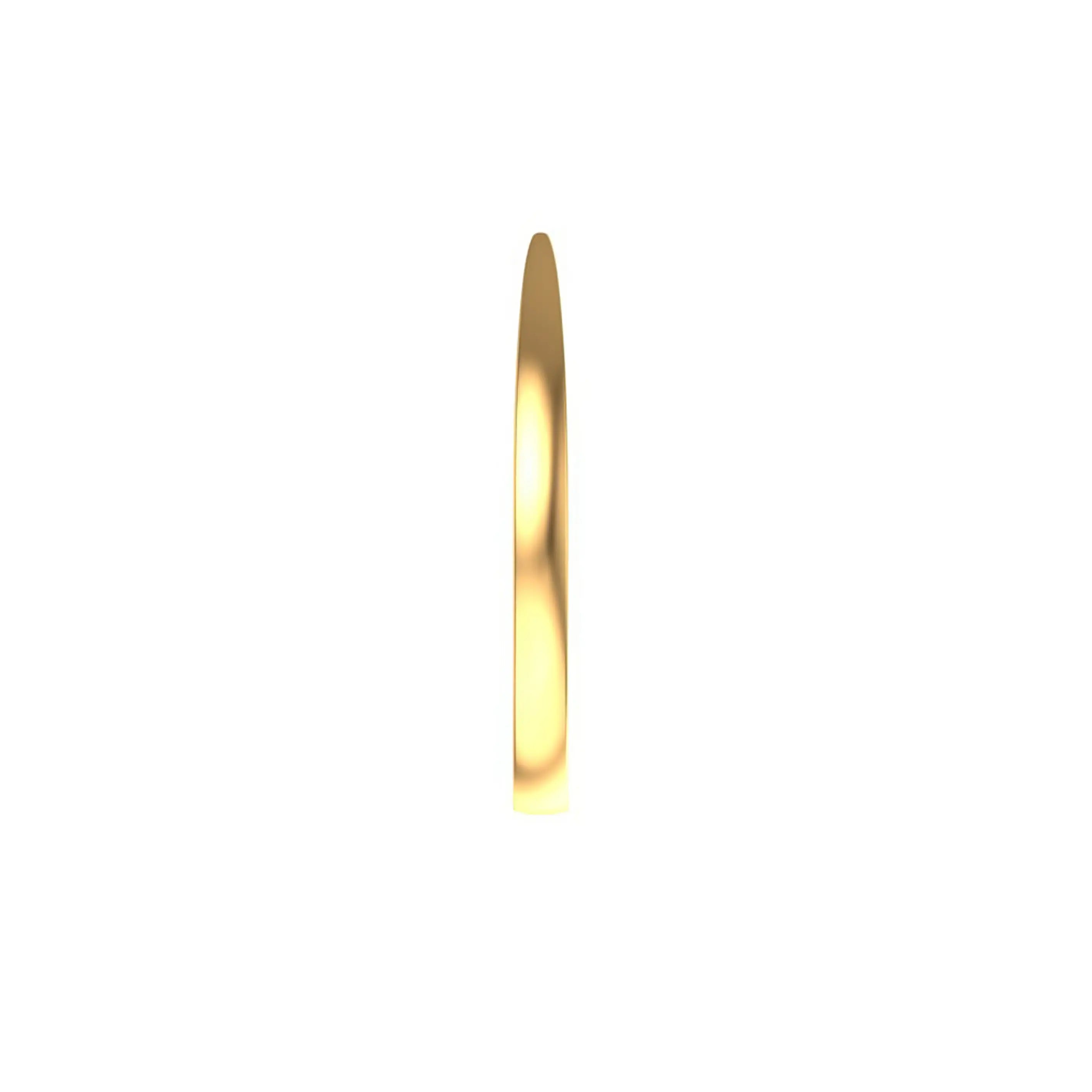 Side profile slim knife edge yellow gold band