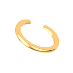 Angled perspective open cuff polished yellow gold ring