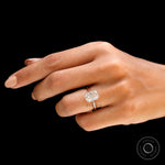 Hand worn radiant cut moissanite bezel ring