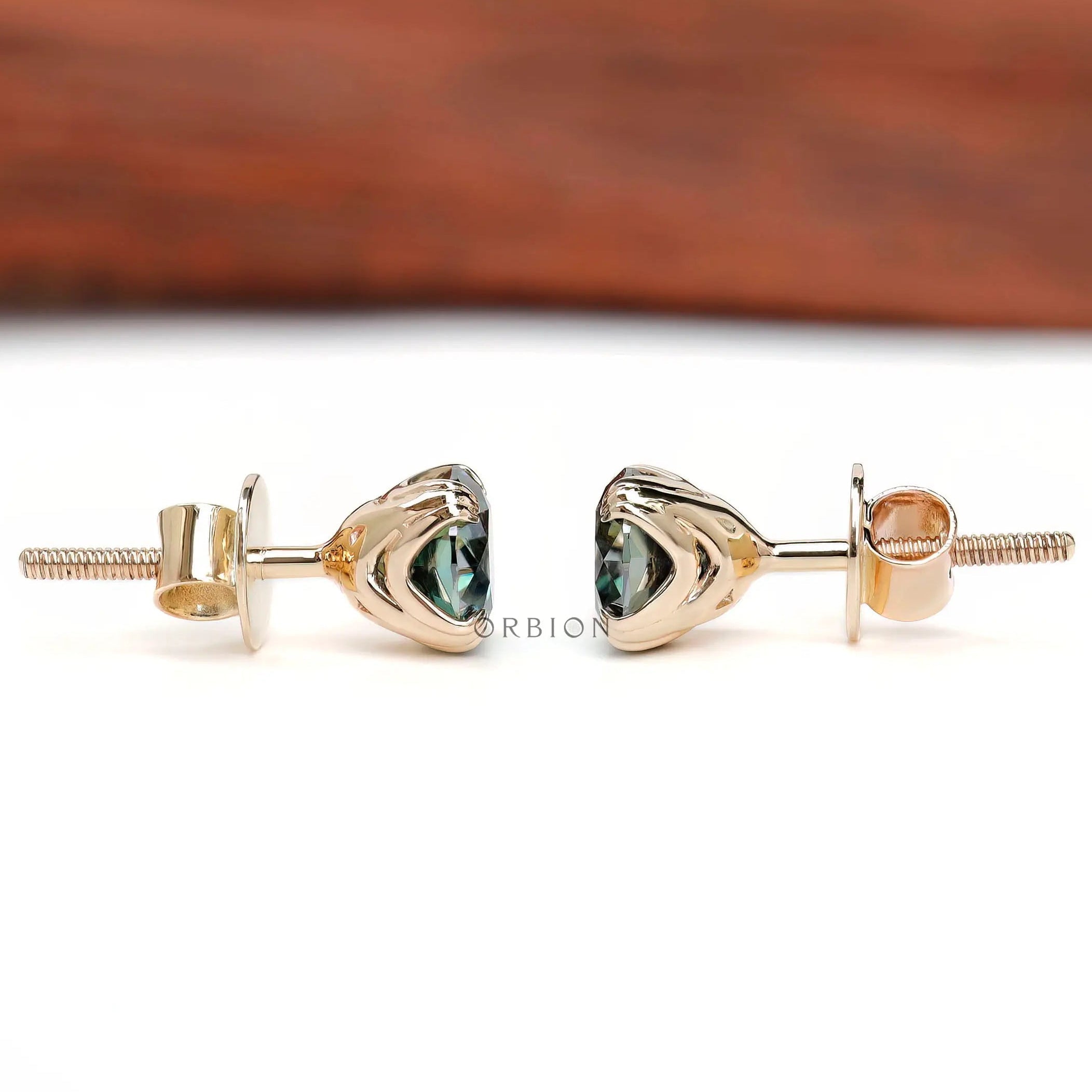 Round old european cut statement stud earrings