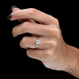Minimal vintage engagement ring elegant hand pose