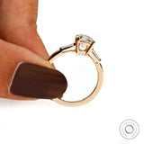 Vintage round center stone ring side profile