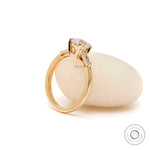 Antique style round engagement ring close up detail