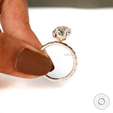 Close side view highlighting prong setting and band details
