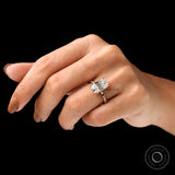On-hand side angle emphasizing stone height and sparkle