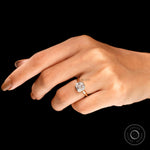 Asscher bezel solitaire ring top view worn on hand