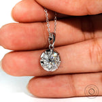 Antique inspired round diamond pendant minimal design