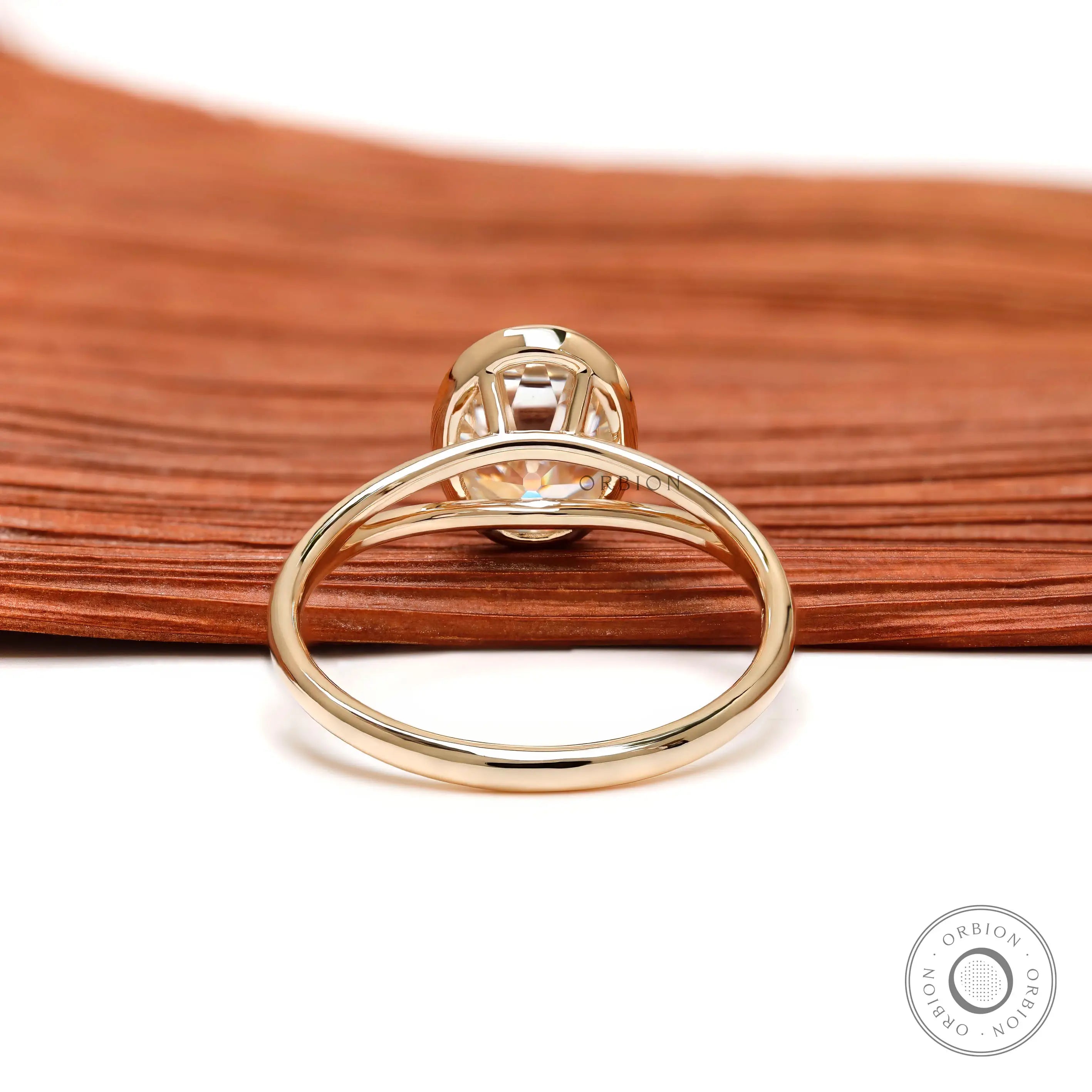  Split shank solitaire ring rear profile view