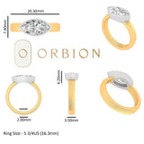 Satin finish marquise solitaire engagement ring