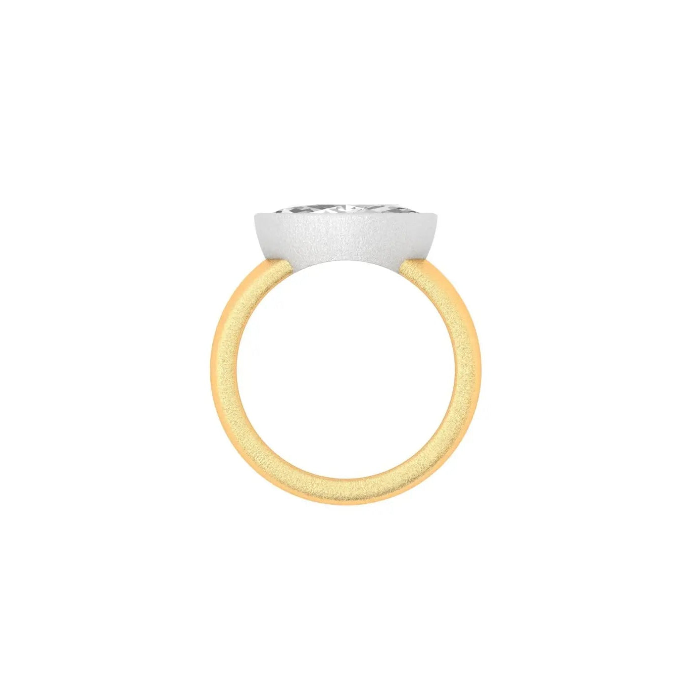 Bezel set east west marquise lab diamond chunky engagement ring 