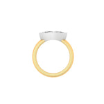 Bezel set east west marquise lab diamond chunky engagement ring 