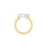 Bezel set east west marquise lab diamond chunky engagement ring 