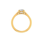 Rear view of cathedral setting with open oval moissanite gallery
