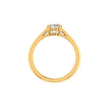 Rear view of cathedral setting with open oval moissanite gallery