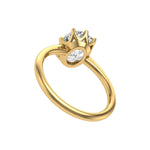 Underside angle view with open gallery and cushion solitaire setting
