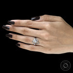 Luxury Oval Moissanite Curved Wedding Rings in 10K White Gold