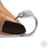 Modern Curved Oval Moissanite Engagement Ring with Matching Wedding Band