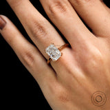 Hidden halo radiant cut lab grown diamond engagement ring