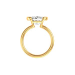 Back view showing open gallery and simple rounded yellow gold shank.